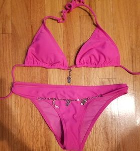 Playboy Hot Pink Bikini w jeweled pendants
